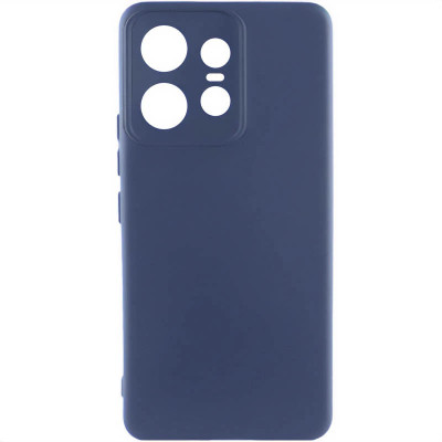 Накладка (з мікрофіброю) Silicone Cover Lakshmi Full Camera для Motorola Edge 50 Pro- темно-синій