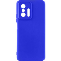 Накладка (з мікрофіброю) Silicone Cover Lakshmi Full Camera для Xiaomi 11T / 11T Pro- ультра-синій