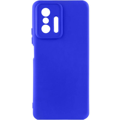 Накладка (з мікрофіброю) Silicone Cover Lakshmi Full Camera для Xiaomi 11T / 11T Pro- ультра-синій