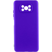 Накладка (з мікрофіброю) Silicone Cover Lakshmi Full Camera для Xiaomi Poco X3 / Poco X3 Pro- ультра-синій
