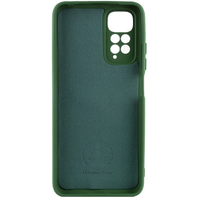 Накладка (з мікрофіброю) Silicone Cover Lakshmi Full Camera для Xiaomi Redmi Note 11 4G / Note 11S- темно-зелений