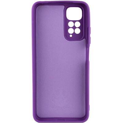 Накладка (з мікрофіброю) Silicone Cover Lakshmi Full Camera для Xiaomi Redmi Note 11 4G / Note 11S- фіолетовий