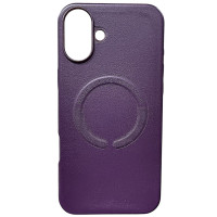 Накладка Leather with Magnetic iPhone 16- сливовий Накладка Leather with Magnetic iPhone 16- сливовий