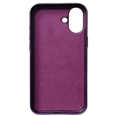 Накладка Leather with Magnetic iPhone 16- сливовий Накладка Leather with Magnetic iPhone 16- сливовий