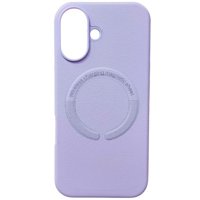 Накладка Leather with Magnetic iPhone 16- бузковий Накладка Leather with Magnetic iPhone 16- бузковий