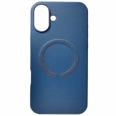 Накладка Leather with Magnetic iPhone 16- темно-синій Накладка Leather with Magnetic iPhone 16- темно-синій