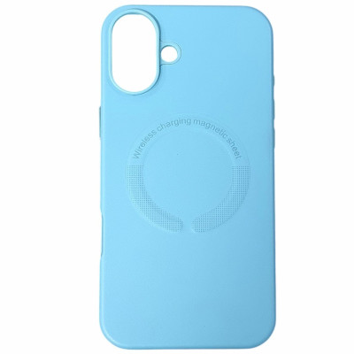 Накладка Leather with Magnetic iPhone 16- блакитний Накладка Leather with Magnetic iPhone 16- блакитний