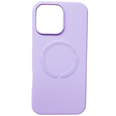 Накладка Leather with Magnetic iPhone 16 Pro- бузковий Накладка Leather with Magnetic iPhone 16 Pro- бузковий