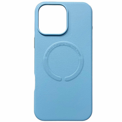 Накладка Leather with Magnetic iPhone 16 Pro- блакитний Накладка Leather with Magnetic iPhone 16 Pro- блакитний