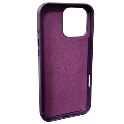Накладка Leather with Magnetic iPhone 16 Pro Max- сливовий Накладка Leather with Magnetic iPhone 16 Pro Max- сливовий