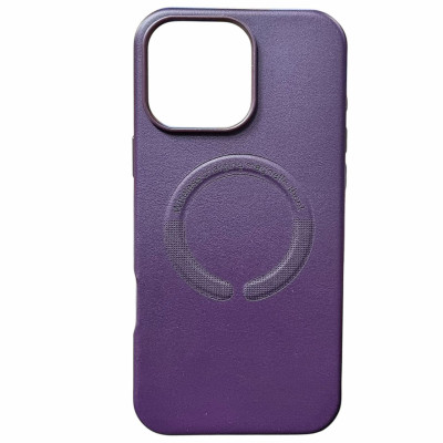 Накладка Leather with Magnetic iPhone 16 Pro Max- сливовий Накладка Leather with Magnetic iPhone 16 Pro Max- сливовий