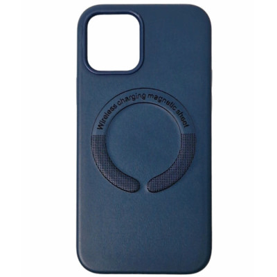 Накладка Leather with Magnetic iPhone 16 Pro Max- темно-синій Накладка Leather with Magnetic iPhone 16 Pro Max- темно-синій