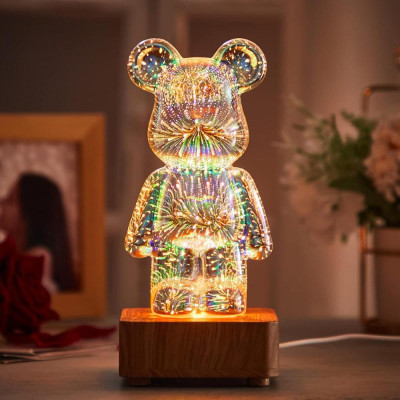 Нічник 3D Bearbrick Ведмедик KX197 (8 кольорів, RGB+Warm Light) Нічник 3D Bearbrick Ведмедик KX197 (8 кольорів, RGB+Warm Light)