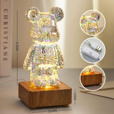 Нічник 3D Bearbrick Ведмедик KX197 (8 кольорів, RGB+Warm Light) Нічник 3D Bearbrick Ведмедик KX197 (8 кольорів, RGB+Warm Light)