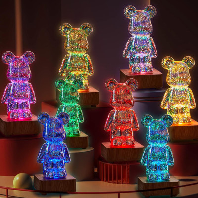 Нічник 3D Bearbrick Ведмедик KX197 (8 кольорів, RGB+Warm Light) Нічник 3D Bearbrick Ведмедик KX197 (8 кольорів, RGB+Warm Light)