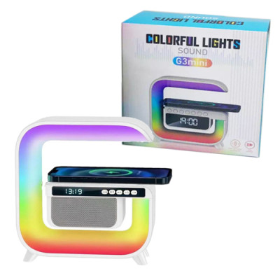 Настільна лампа-нічник XM-G3 mini з RGB підсвічуванням, бездротовою зарядкою та вбудованою Bluetooth колонкою Настільна лампа-нічник XM-G3 mini з RGB підсвічуванням, бездротовою зарядкою та вбудованою Bluetooth колонкою