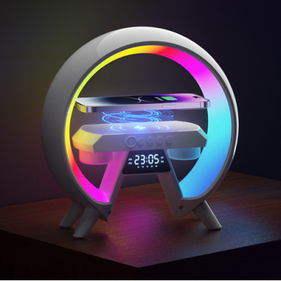 Настільна лампа-нічник XM-X63 з RGB підсвічуванням, бездротовою зарядкою та вбудованою Bluetooth колонкою Настільна лампа-нічник XM-X63 з RGB підсвічуванням, бездротовою зарядкою та вбудованою Bluetooth колонкою