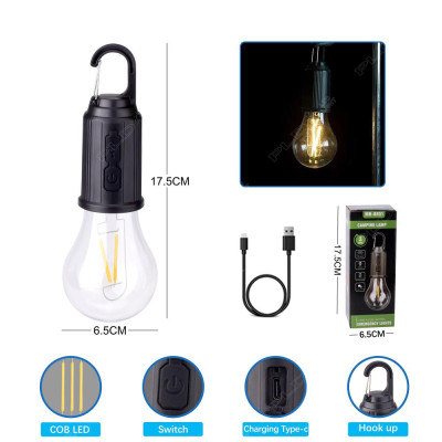 Лампочка LED світлодіодна з акумулятором HK-169-COB (Lithium Battery, крюк, ЗП Type-C) Лампочка LED світлодіодна з акумулятором HK-169-COB (Lithium Battery, крюк, ЗП Type-C)