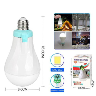 Лампочка LED світлодіодна з акумулятором AP-2918 (30W, E27, 3x18650, ковпачок-кемпинг) Лампочка LED світлодіодна з акумулятором AP-2918 (30W, E27, 3x18650, ковпачок-кемпинг)