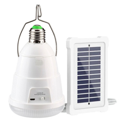 Лампочка LED світлодіодна з акумулятором FA-3630 (28W, E27, 2x18650, сонячна панель, крюк, ЗП microUSB) Лампочка LED світлодіодна з акумулятором FA-3630 (28W, E27, 2x18650, сонячна панель, крюк, ЗП microUSB)
