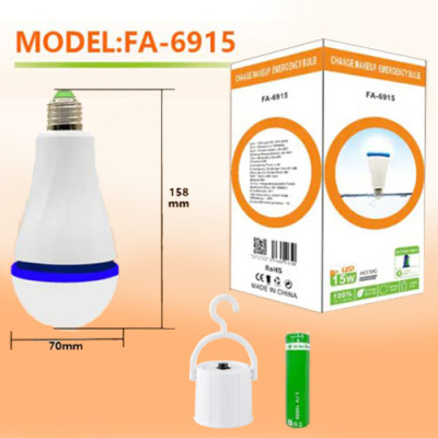 Лампочка LED світлодіодна з акумулятором FA-6915 (15W, E27, 1x18650, ковпачок-кемпинг) Лампочка LED світлодіодна з акумулятором FA-6915 (15W, E27, 1x18650, ковпачок-кемпинг)