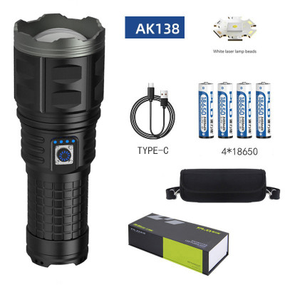 Ліхтарик AK138 White laser LED PM60-TG, 4х18650, power bank, індикація заряда, ЗП Type-C, zoom Ліхтарик AK138 White laser LED PM60-TG, 4х18650, power bank, індикація заряда, ЗП Type-C, zoom
