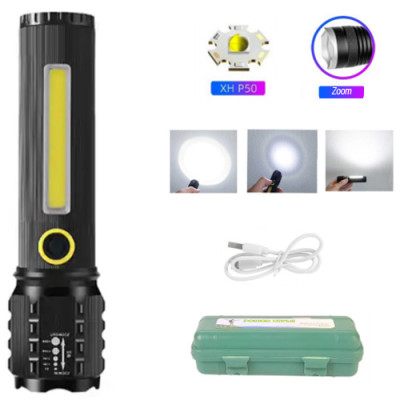 Ліхтарик C72/C82-P50+COB, Li-Ion акум., zoom, ЗП microUSB Ліхтарик C72/C82-P50+COB, Li-Ion акум., zoom, ЗП microUSB