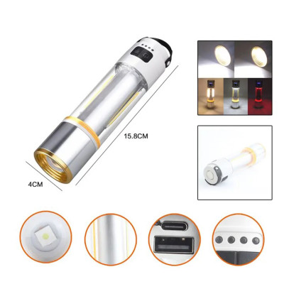 Ліхтарик кемпінг multifunction YES-666-LED (White+Yellow+red), 1000LUM, Li-Ion акум., магніт, крюк, ЗП Type-C Ліхтарик кемпінг multifunction YES-666-LED (White+Yellow+red), 1000LUM, Li-Ion акум., магніт, крюк, ЗП Type-C