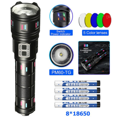 Ліхтарик Night Vision fluorescence AK177-White laser LED PM60-TG, 8х18650, power bank, ЗП Type-C, zoom, 5 фільтрів Ліхтарик Night Vision fluorescence AK177-White laser LED PM60-TG, 8х18650, power bank, ЗП Type-C, zoom, 5 фільтрів
