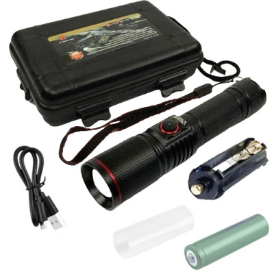 Ліхтарик P520-P50, 1x18650/3xAAA, zoom, індикація заряда, ремінець, ЗП Type-C Ліхтарик P520-P50, 1x18650/3xAAA, zoom, індикація заряда, ремінець, ЗП Type-C