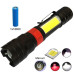 Ліхтарик PL-826-P70+COB (White+red), 1х18650, магніт, зажим, ЗП microUSB, zoom