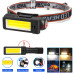 Ліхтарик WORKLIGHT 2 в 1 (кемпінг+кріплення на голову) 5305-COB (White+Yellow), Li-Ion акумулятор, поворот 180º, магніт, ЗУ Type-C