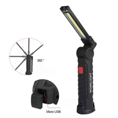 Ліхтарик WORKLIGHT W52-SMD+COB (White+red), Li-Ion акум., поворот180º+180º, магніт, зажим, крюк, ЗП microUSB Ліхтарик WORKLIGHT W52-SMD+COB (White+red), Li-Ion акум., поворот180º+180º, магніт, зажим, крюк, ЗП microUSB