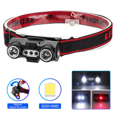 Ліхтарик налобний 6532-3030+SMD (White+RED), Motion Sensor, Li-Ion акумулятор, ЗУ Type-C, кліпса, магніт Ліхтарик налобний 6532-3030+SMD (White+RED), Motion Sensor, Li-Ion акумулятор, ЗУ Type-C, кліпса, магніт