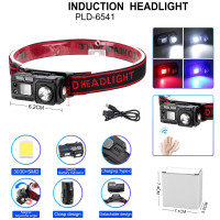 Ліхтарик налобний 6541-3030+SMD (White+RED+BLUE), Motion Sensor, Li-Ion акумулятор, ЗУ Type-C, кліпса, магніт Ліхтарик налобний 6541-3030+SMD (White+RED+BLUE), Motion Sensor, Li-Ion акумулятор, ЗУ Type-C, кліпса, магніт