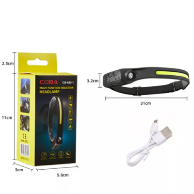Ліхтарик налобний BL-W689-1/5808А-LM+COB(White+red), Motion Sensor, Li-Ion акумулятор, ЗУ Type-C Ліхтарик налобний BL-W689-1/5808А-LM+COB(White+red), Motion Sensor, Li-Ion акумулятор, ЗУ Type-C