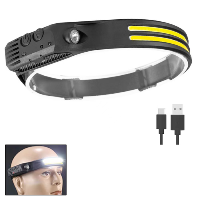 Ліхтарик налобний BL-W689-2-LM+2COB (White+red), Motion Sensor, Li-Ion акумулятор, ЗУ Type-C