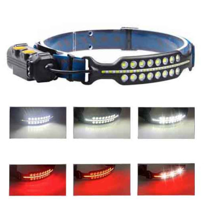 Ліхтарик налобний BL-W690-2-SMD (White+red), Motion Sensor, Li-Ion акумулятор, ЗУ Type-C