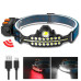 Ліхтарик налобний BL-W690-LTS+SMD (White+red), Motion Sensor, Li-Ion акумулятор, zoom, ЗУ Type-C