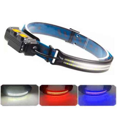Ліхтарик налобний BL-W691-2 COB (White+red+RGB), Motion Sensor, Li-Ion акумулятор, ЗУ Type-C