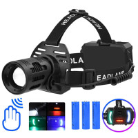 Ліхтарик налобний CARBON BL-2322-TG+3LED (White+red+blue+green), Motion Sensor, 3x18650, ЗУ Type-C, zoom Ліхтарик налобний CARBON BL-2322-TG+3LED (White+red+blue+green), Motion Sensor, 3x18650, ЗУ Type-C, zoom