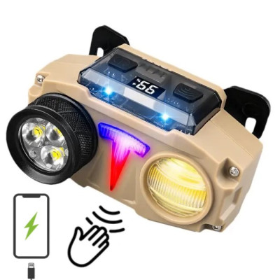 Ліхтарик налобний CH-8825-3P35+COB (White+Yellow)+RGB, Motion Sensor, Power Bank, Li-Ion акумулятор, індикація заряда, ЗУ Type-C