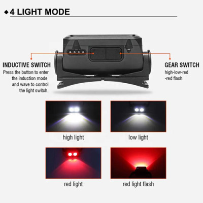 Ліхтарик налобний K372/L-31-2COB (White+red), Motion Sensor, Li-Ion акумулятор, індикація заряда, ЗУ Type-C Ліхтарик налобний K372/L-31-2COB (White+red), Motion Sensor, Li-Ion акумулятор, індикація заряда, ЗУ Type-C