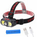 Ліхтарик налобний KX-302-LED+2COB, 1x18650, ЗУ Type-C