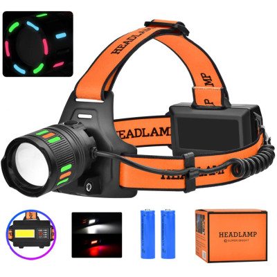 Ліхтарик налобний Night Vision fluorescence BL-T203-TG+COB (White+red), 2x18650, 1 режим, power bank, ЗУ Type-C, zoom Ліхтарик налобний Night Vision fluorescence BL-T203-TG+COB (White+red), 2x18650, 1 режим, power bank, ЗУ Type-C, zoom