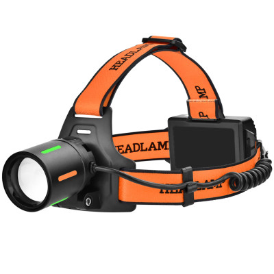 Ліхтарик налобний Night Vision fluorescence BL-T67-TG+COB (White+red), 3x18650, 1 режим, power bank, ЗУ Type-C, zoom