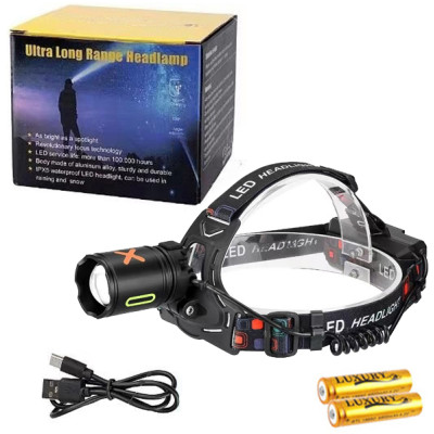 Ліхтарик налобний Night Vision fluorescence CT012-P-TG, 2x18650, ЗУ Type-C, signal light, zoom Ліхтарик налобний Night Vision fluorescence CT012-P-TG, 2x18650, ЗУ Type-C, signal light, zoom
