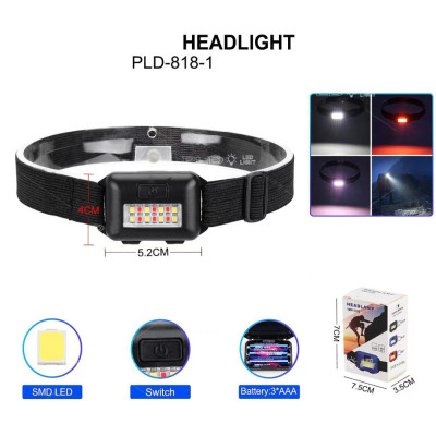 Ліхтарик налобний PLD-818-1-8SMD (White+red), 3xAAA Ліхтарик налобний PLD-818-1-8SMD (White+red), 3xAAA