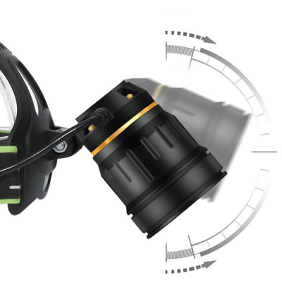 Ліхтарик налобний PLD-A12-TG, 2x18650, zoom, ЗУ microUSB Ліхтарик налобний PLD-A12-TG, 2x18650, zoom, ЗУ microUSB
