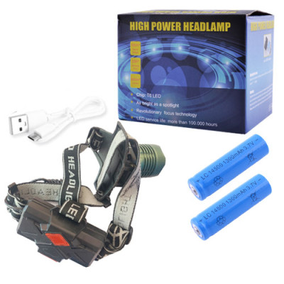 Ліхтарик налобний Police 2189-T6, 2x18650, zoom, ЗУ microUSB Ліхтарик налобний Police 2189-T6, 2x18650, zoom, ЗУ microUSB